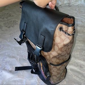 LQb/Khaki Multi Leather Backpack